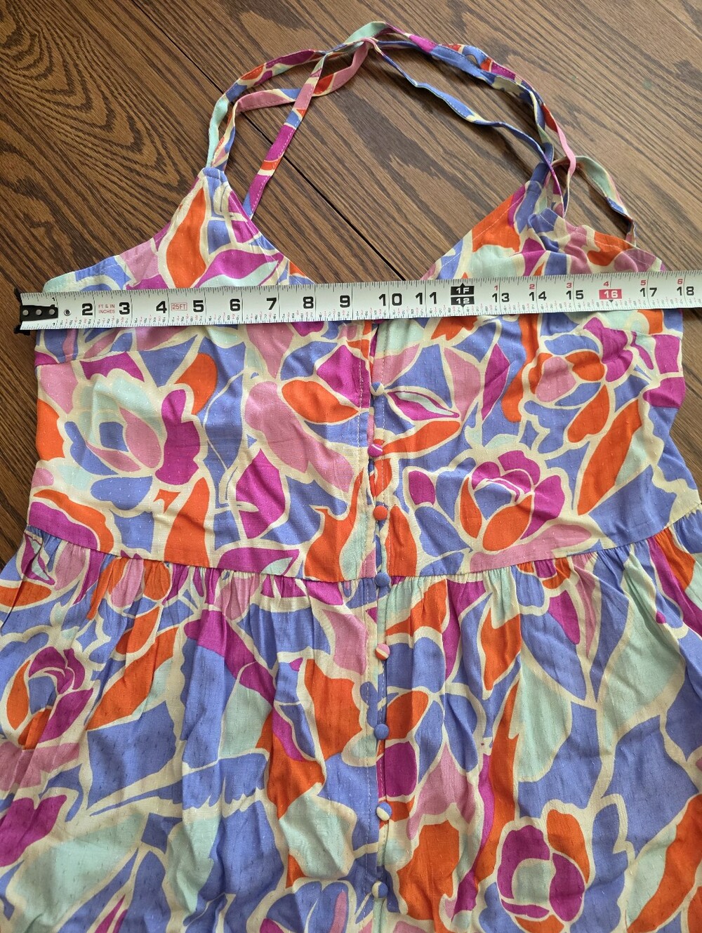 FRNCH Amande Floral Button Front Tiered Maxi Dress Small Lightweight Viscose - Picture 10 of 14